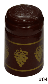 Heat Shrink PVC Capsule #4, Maroon with Grape Print 30x60mm