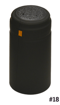 Heat Shrink PVC Capsule, #18 Black Flat 30x60mm