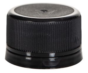 28-350 Tamper Evident Screw Cap, Black (with liner)