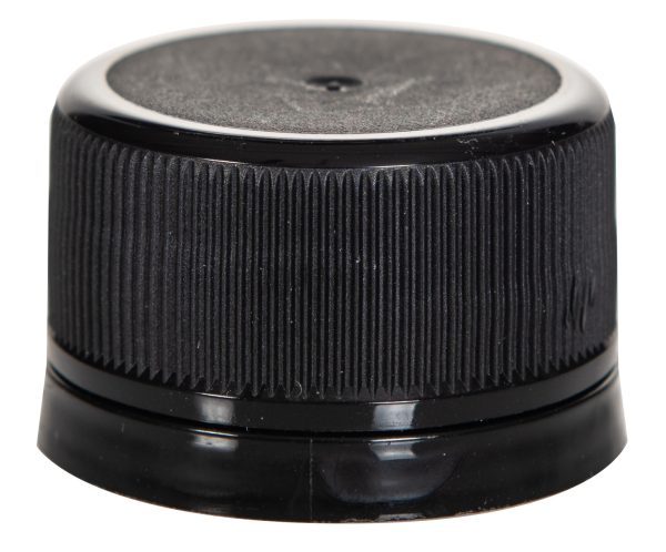28-350 Tamper Evident Screw Cap, Black (with liner)