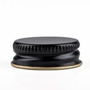 28 mm Metal Screw Cap with Plastisol Gasket, Black