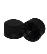 28-350 Tamper Evident Screw Cap, Black (Unlined)