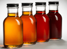 different grade syrups shown here